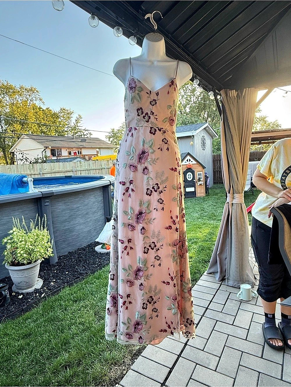 Jenny Yoo Collection Floral Maxi Dress in Pink Like New